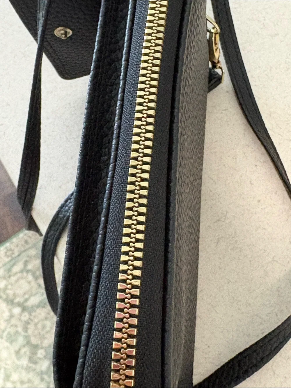 Forever Link Black Pebbled Crossbody Phone Pouch with Flap